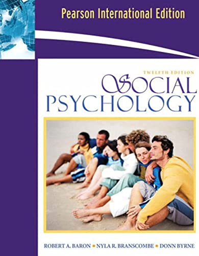 Beispielbild fr Social Psychology: International Edition zum Verkauf von Reuseabook