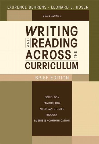 Imagen de archivo de Writing and Reading Across the Curriculum, Brief Edition (3rd Edition) a la venta por Wonder Book