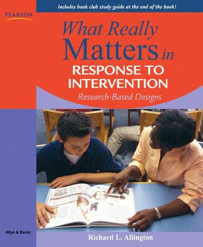 Stock image for What Really Matters in Response to Intervention: Research-based Designs for sale by BooksRun