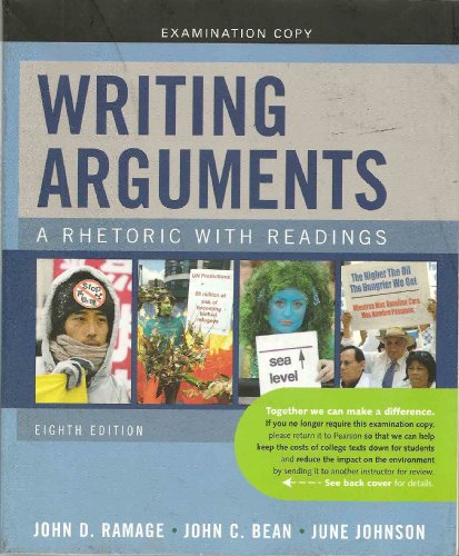 Beispielbild fr Writing Arguments: A Rhetoric with Readings (Examination Copy) zum Verkauf von SecondSale