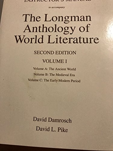 Imagen de archivo de Instructor's Manual to Accompany The Longman Anthology of World Literature, Second Edition a la venta por Better World Books