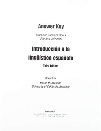 Stock image for Answer Key with Workbook for Introduccion a la linguistica espanola (3rd Edition) for sale by SecondSale