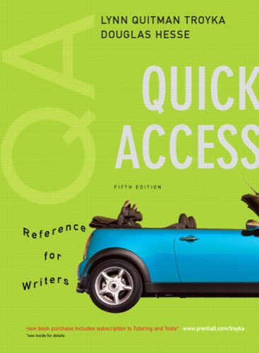 Imagen de archivo de Quick Access: Reference for Writers [With Access Code] a la venta por ThriftBooks-Atlanta