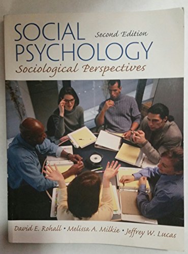 Beispielbild fr Social Psychology : Sociological Perspectives zum Verkauf von Better World Books