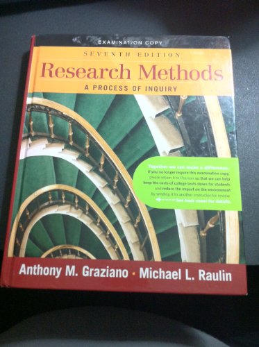 Stock image for Research Methods: A Process of Inquiry for sale by Better World Books