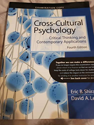 Stock image for Cross-Cultural Psychology (4th, 10) by Shiraev, Eric B - Levy, David A [Paperback (2009)] for sale by ThriftBooks-Dallas