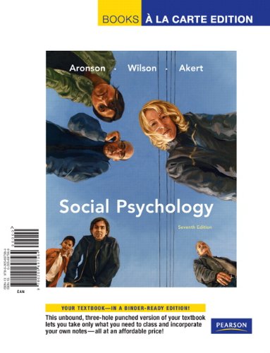 Imagen de archivo de Social Psychology: Books a La Carte Edition a la venta por HPB-Red