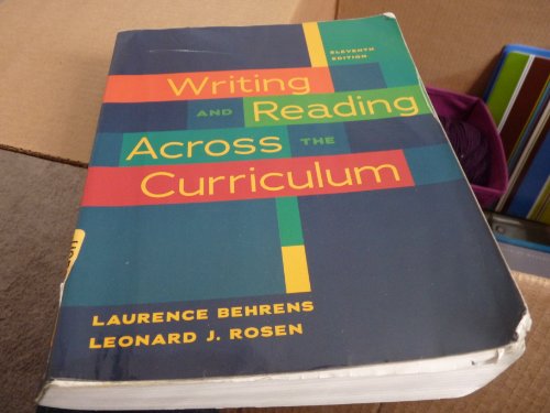 Stock image for Writing and Reading Across the Curriculum for sale by Better World Books