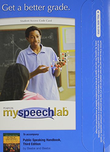 Public Speaking Handbook Myspeechlab Standalone Access Card (9780205729166) by Beebe, Steven A.; Beebe, Susan J.