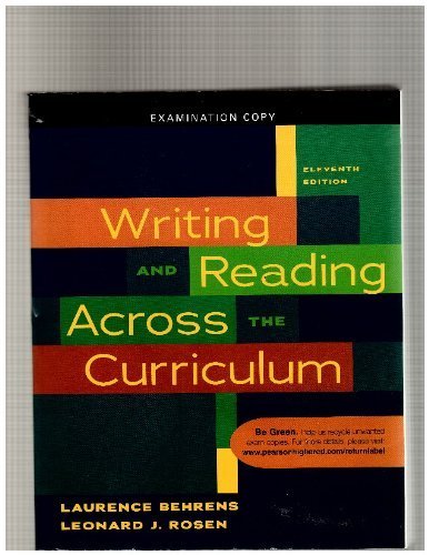Stock image for Exam Copy for Writing and Reading Across the Curriculum, 11/e for sale by ThriftBooks-Atlanta