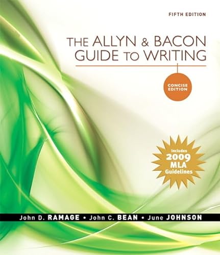 Beispielbild fr Allyn & Bacon Guide to Writing, Concise Edition, The, MLA Update Edition (5th Edition) zum Verkauf von SecondSale