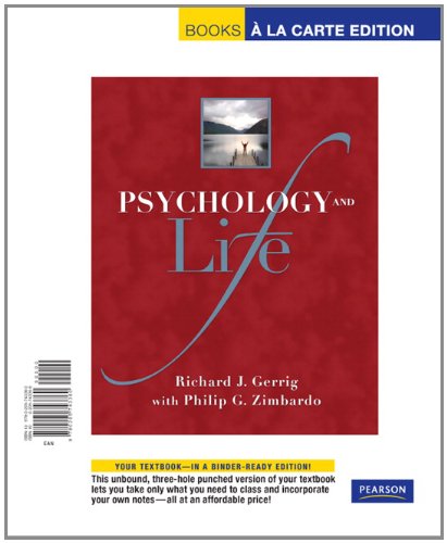 9780205743360: Psychology and Life, Books a la Carte Edition