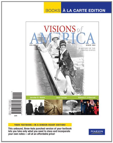 Imagen de archivo de Visions of America: A History of the United States, Books a La Carte a la venta por HPB-Red
