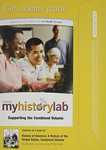 Imagen de archivo de Myhistorylab + Pearson Etext Student Access Code Card for Visions of America: A History of the United States (Standalone) a la venta por HPB-Red