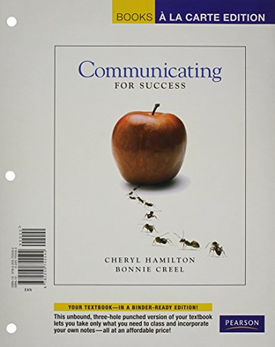 Beispielbild fr Communicating for Success, Books a la Carte Edition zum Verkauf von Better World Books