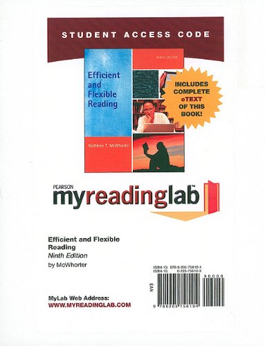 MyReadingLab with Pearson eText -- Standalone Access Card -- for Efficient and Flexible Reading (9th Edition) (9780205758104) by McWhorter, Kathleen T.
