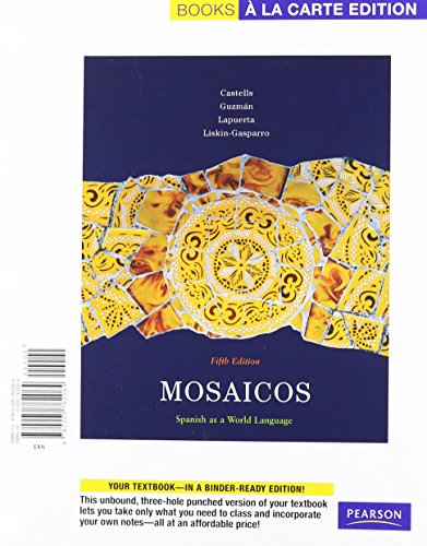 Beispielbild fr Mosaicos: Spanish as a World Language, Books a la Carte Edition (5th Edition) zum Verkauf von Ergodebooks