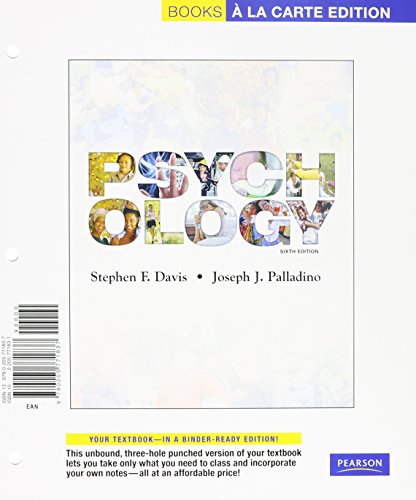 Imagen de archivo de Psychology: Books a La Carte a la venta por HPB-Red