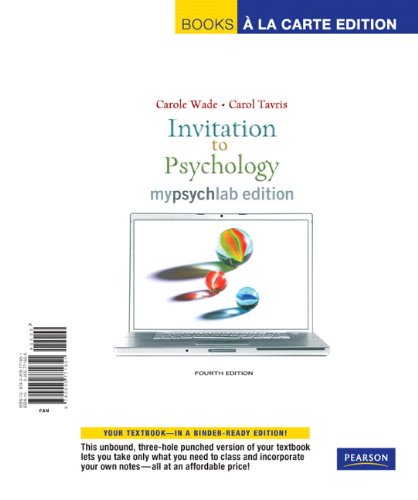 Stock image for Invitation to Psychology, Mylab Edition,: Books a La Carte Edition for sale by HPB-Red