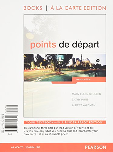 Points De Depart +myfrenchlab, 24 Month Access: Books a La Carte Edition (French Edition) (9780205776078) by Scullen, Mary Ellen; Pons, Cathy; Valdman, Albert
