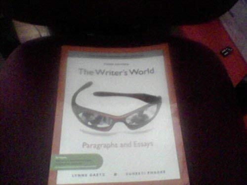 Beispielbild fr The Writer's World Paragraphs and Essays Annotated Instuctor's Edition zum Verkauf von Wonder Book