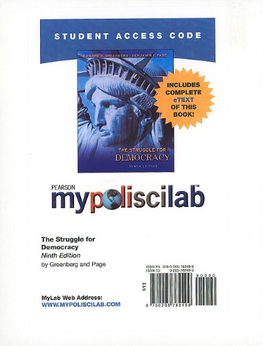 MyPoliSciLab with Pearson eText -- Standalone Access Card -- for Struggle for Democracy (9th Edition) (9780205782499) by Greenberg, Edward S.; Page, Benjamin I.