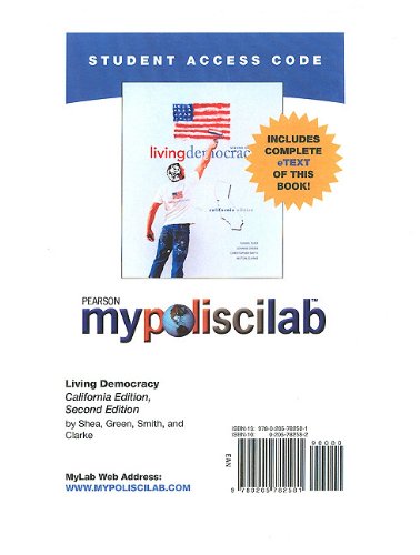 Mypoliscilab With Pearson Etext Standalone Access Card (9780205782581) by Shea, Daniel M.; Smith, Christopher; Green, Joanne Connor; Clarke, Milton