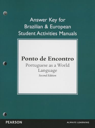 Beispielbild fr Brazilian and European Student Activities Manual Answer Key for Ponto de Encontro: Portuguese as a World Language zum Verkauf von BooksRun