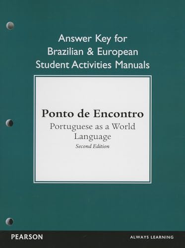 Imagen de archivo de Brazilian and European Student Activities Manual Answer Key for Ponto de Encontro: Portuguese as a World Language a la venta por BooksRun