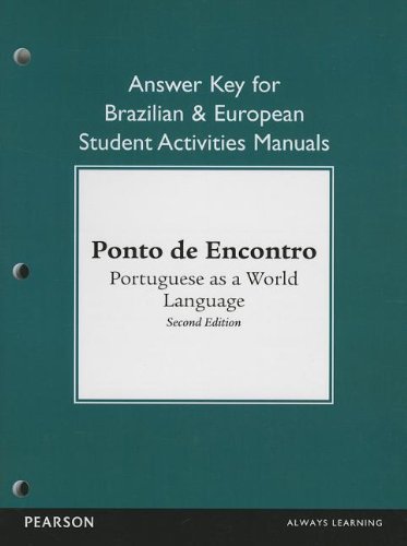 9780205783571: Brazilian and European Student Activities Manual Answer Key for Ponto de Encontro: Portuguese as a World Language