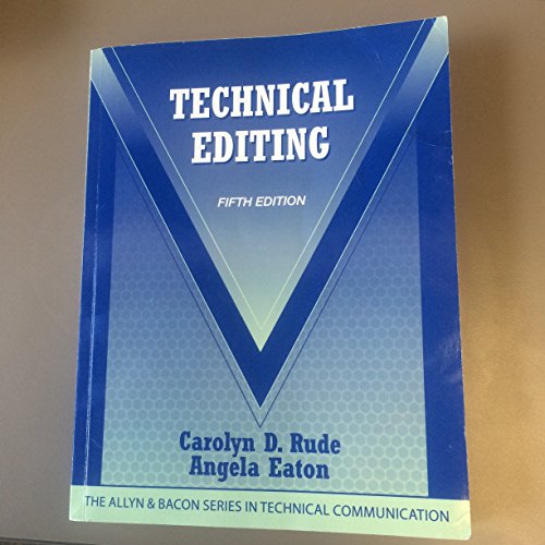 Beispielbild fr Technical Editing (The Allyn Bacon Seriesin Technical Communication) zum Verkauf von Goodwill