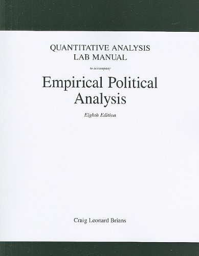 Imagen de archivo de Quantitative Analysis Lab Manual for Empirical Political Analysis a la venta por Reuseabook