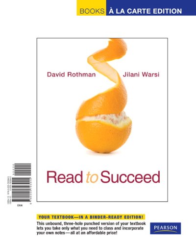 Imagen de archivo de Read to Succeed: A Thematic Approach to Academic Reading, Books a la Carte Edition a la venta por HPB-Red