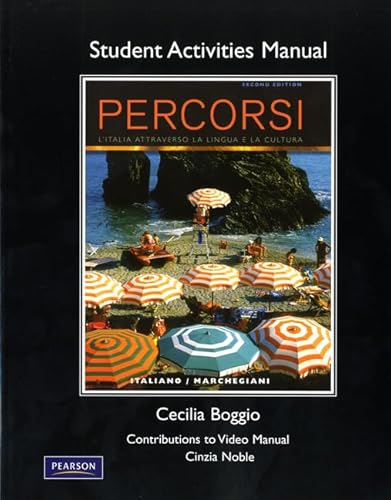 Imagen de archivo de Student Activities Manual for Percorsi : L'Italia Attraverso la Lingua E la Cultura a la venta por Better World Books