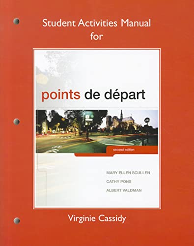 Beispielbild fr Student Activities Manual for Points de D part zum Verkauf von ThriftBooks-Atlanta