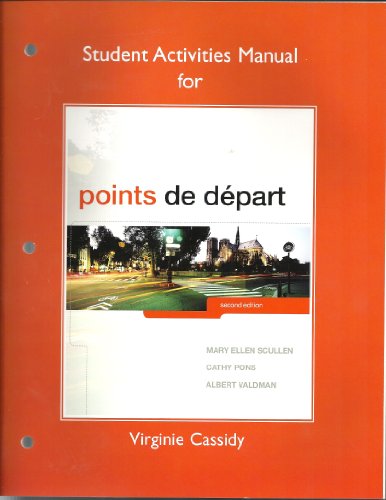 Stock image for Student Activities Manual for Points de D part for sale by ThriftBooks-Atlanta