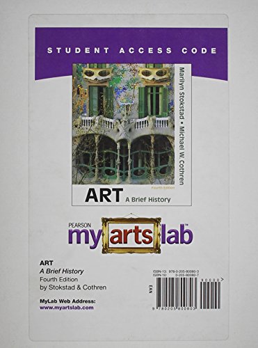 Art Myartslab Student Access Code Card: A Brief History (9780205800803) by Stokstad, Marilyn; Cothren, Michael