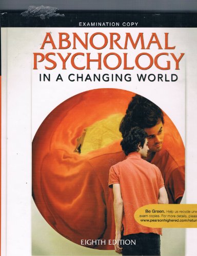 Imagen de archivo de Abnormal Psychology in a Changing World a la venta por Better World Books: West