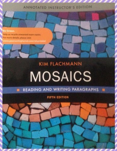 Stock image for Mosaics Reading and Writing Paragraphs Instructors Edition for sale by BookHolders