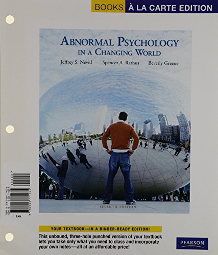 Beispielbild fr Abnormal Psychology in a Changing World, Books a la Carte Plus MyPsychLab Pegasus (7th Edition) zum Verkauf von Iridium_Books