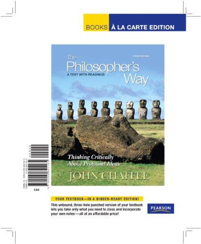 9780205841165: The Philosopher's Way: Thinking Critically About Profound Ideas: Books al la Carte Edition