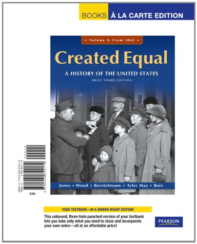 Imagen de archivo de Created Equal: A History of the United States, From 1865: 2 a la venta por HPB-Red