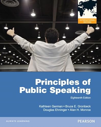 Stock image for Principles of Public Speaking: International Edition for sale by Mispah books