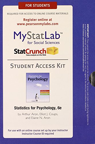 Beispielbild fr NEW MyLab Statistics with Pearson eText -- Standalone Access Card -- for Statistics for Psychology (Mystatlab) zum Verkauf von jasonybooks