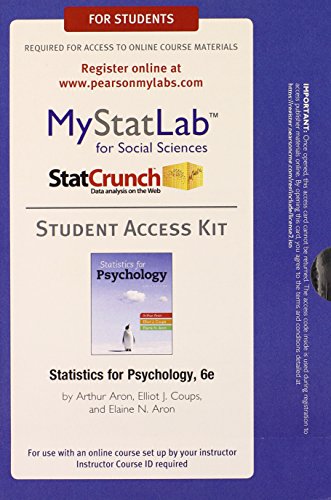 Imagen de archivo de NEW MyStatLab with Pearson eText -- Standalone Access Card -- for Statistics for Psychology (6th Edition) a la venta por redgorillabooks