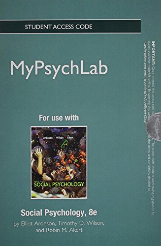 Social Psychology MyPsychLab Access Card (9780205847686) by Aronson, Elliot; Wilson, Timothy D.; Akert, Robin M.