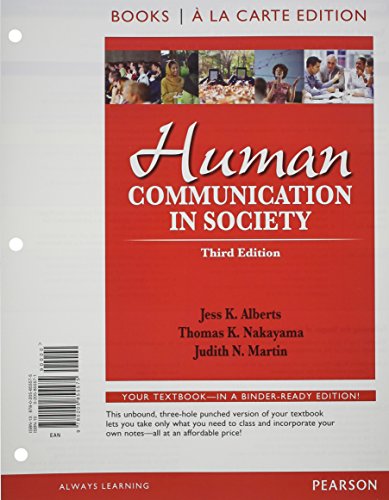 Beispielbild fr Human Communication in Society, Books a la Carte Edition (3rd Edition) zum Verkauf von SecondSale