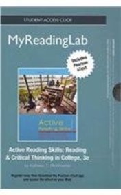 Active Reading Skills MyReadingLab Access Card: Reading & Critical Thinking in College, Includes Pearson eText (9780205865925) by McWhorter, Kathleen T.; Sember, Brette M