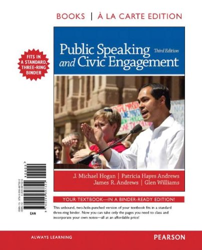 Beispielbild fr Public Speaking and Civic Engagement, Books a la Carte Edition (3rd Edition) zum Verkauf von Bulrushed Books