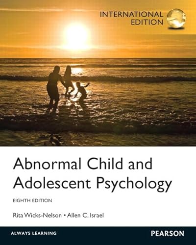 Stock image for Abnormal Child and Adolescent Psychology (International Edition) for sale by BMV Bloor